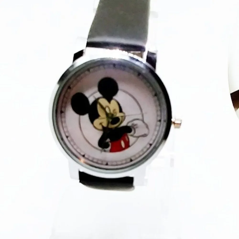 Mickey Cartoon Watch Black Band Gift Box